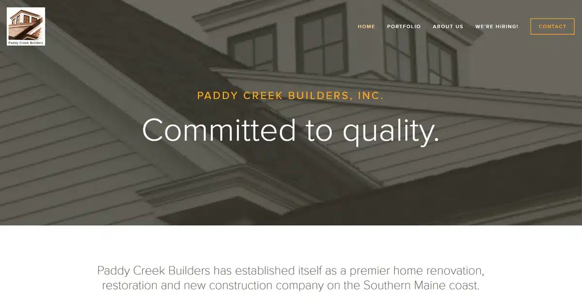 Paddy Creek Builders website explaining what they do and how they can help you