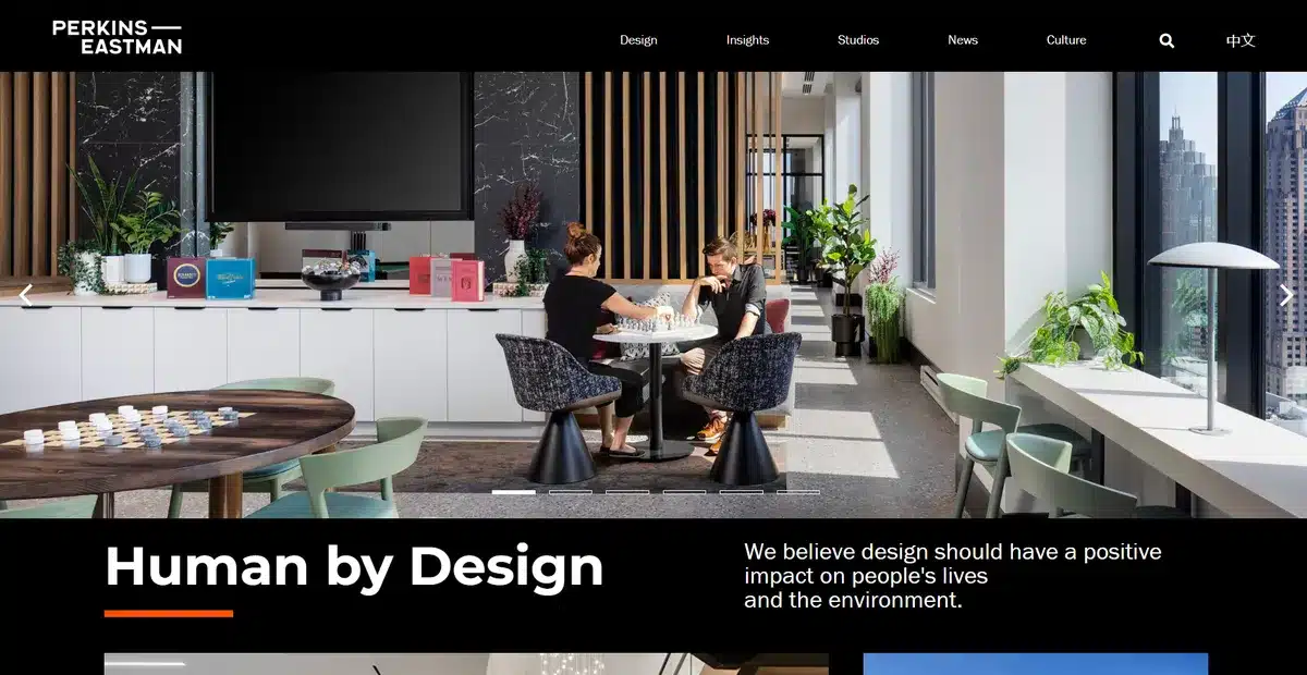 Perkins Eastman's website showing an interior design they worked on