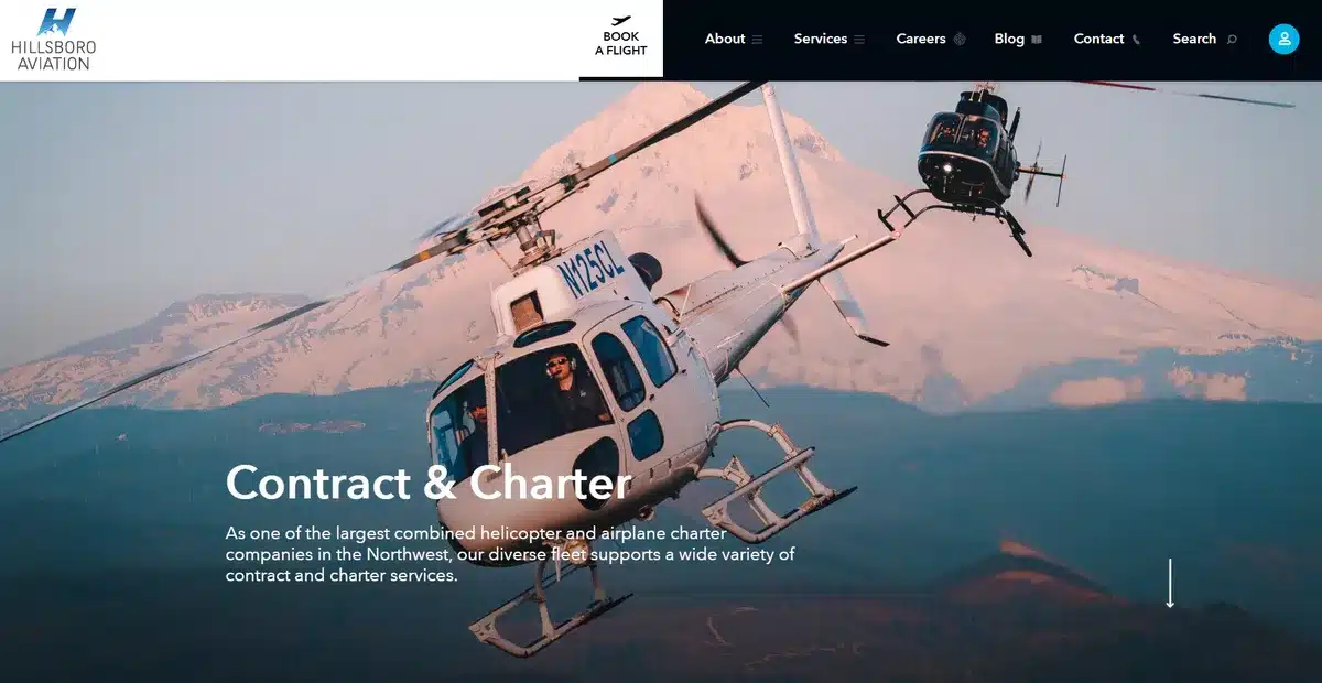 Hillsboro Aviation service page web design