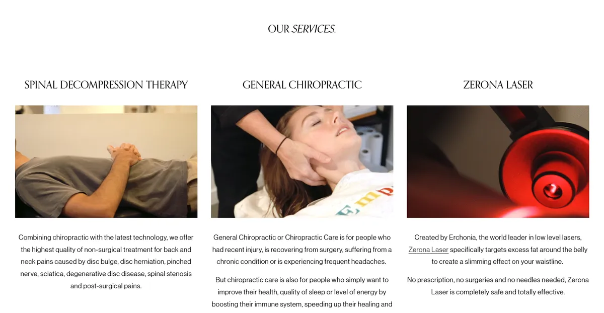 In8love wellness service page web design