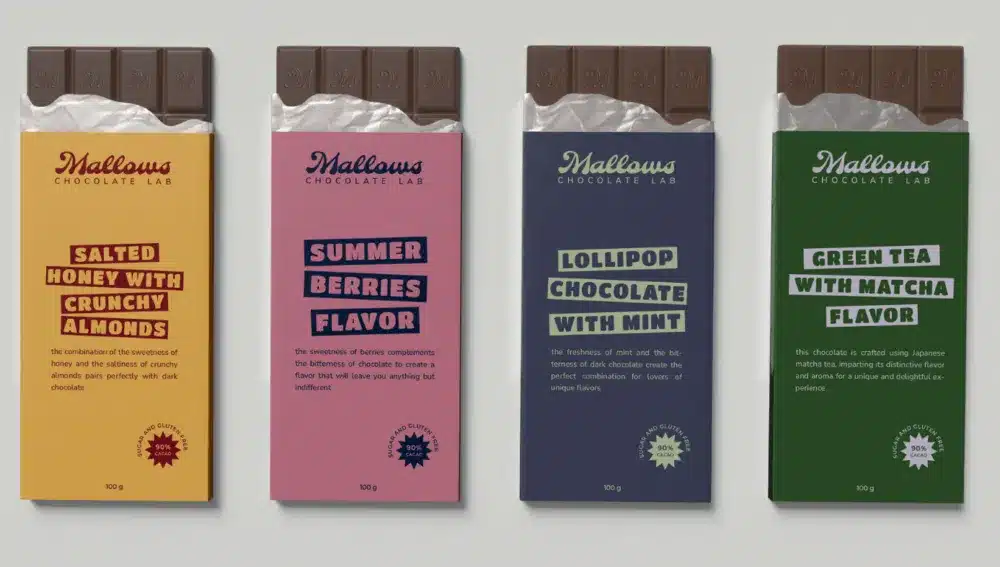 Mallows Chocolate Lab Packaging Design