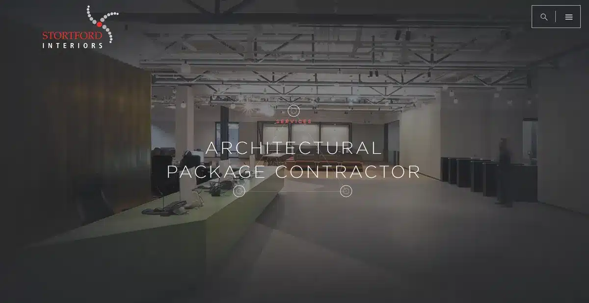 Stortford Interior's service page web design