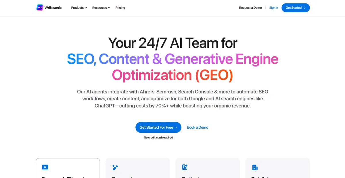 Writesonic's business website