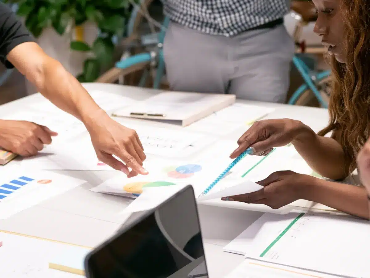 marketers organizing SEO strategy for client