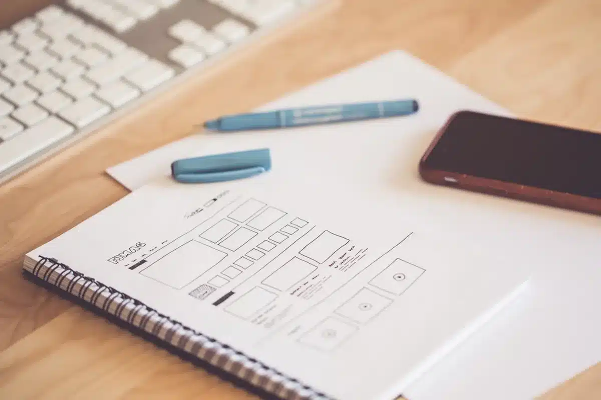 web design on white paper showing latest mockup