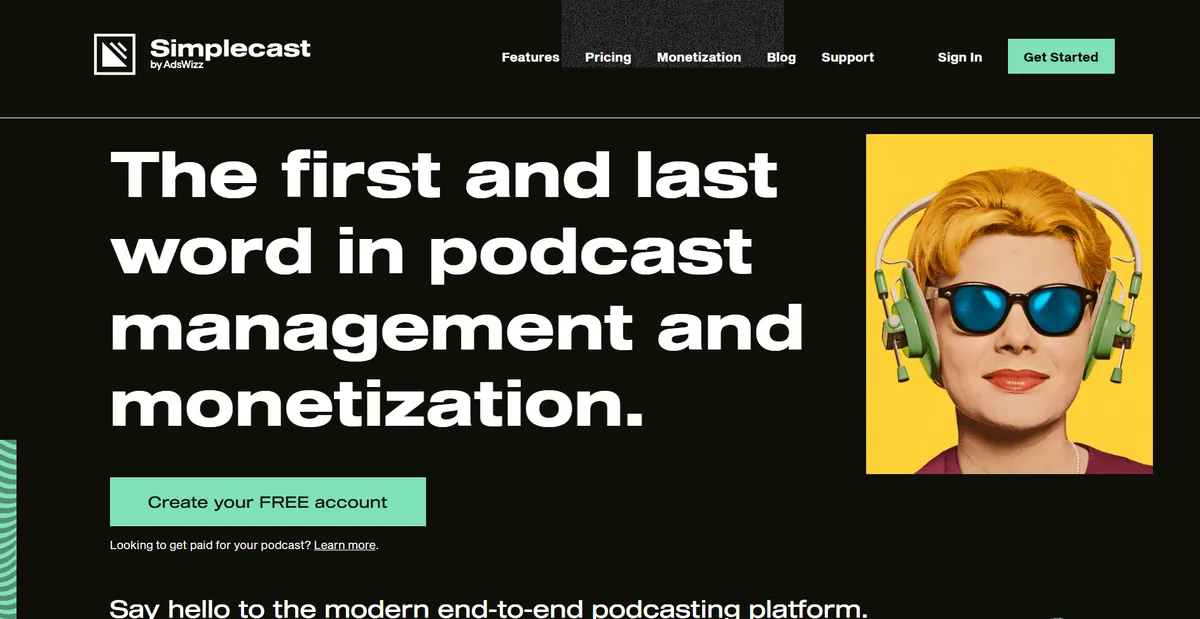 Simplecast B2B website explaining what they can do for you
