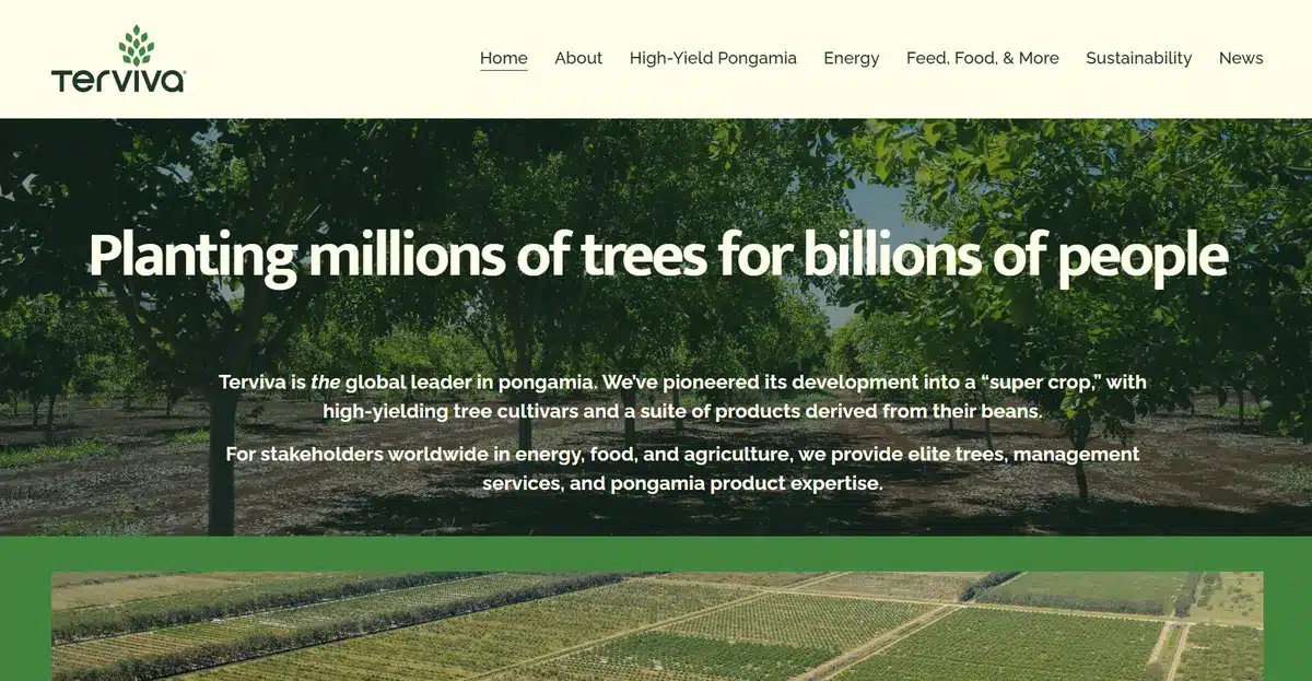 Terviva business website explaining what they do and how they do it