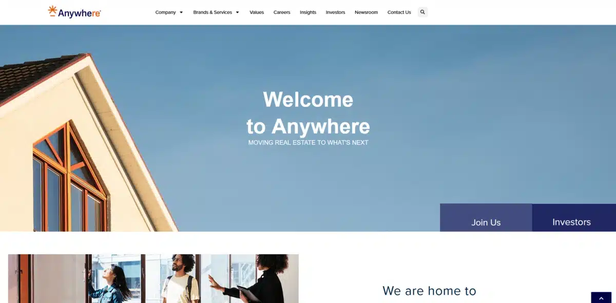 Anywhere business website showcasing their latest projects
